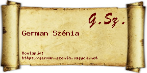 German Szénia névjegykártya